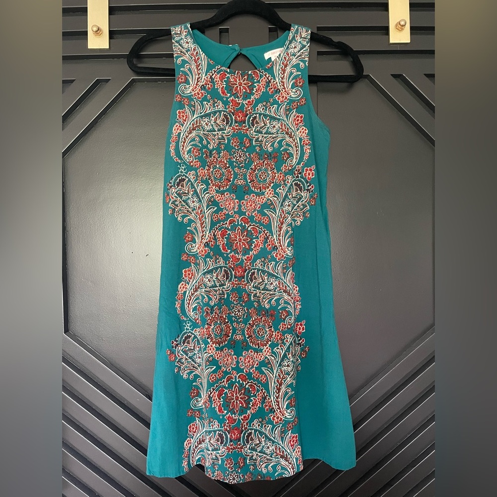 Teal paisley dress